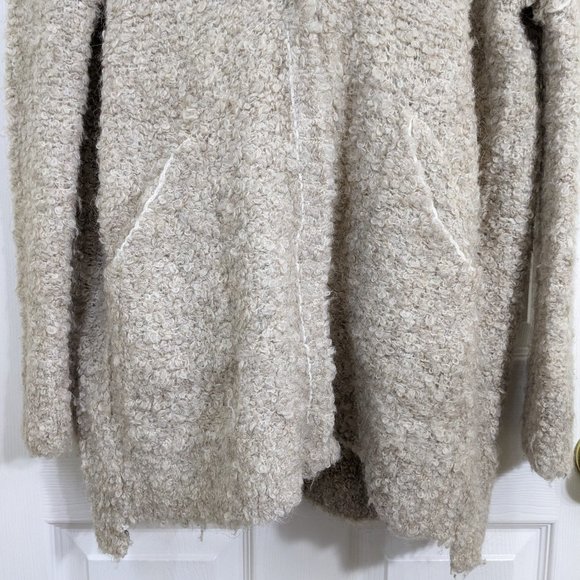 Free People Tan Beige Boucle Alpaca Blend Oversized Snap-Front Sweater - size XS - Picture 5 of 15